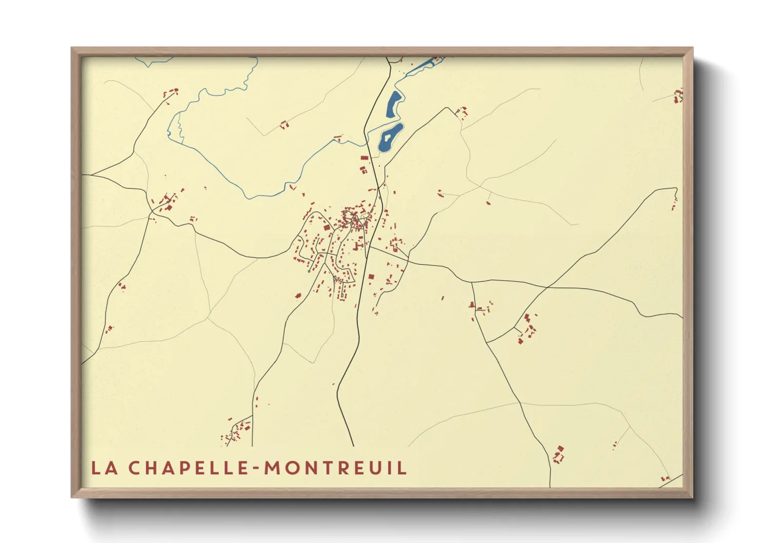 Une affiche de carte sur La Chapelle-Montreuil