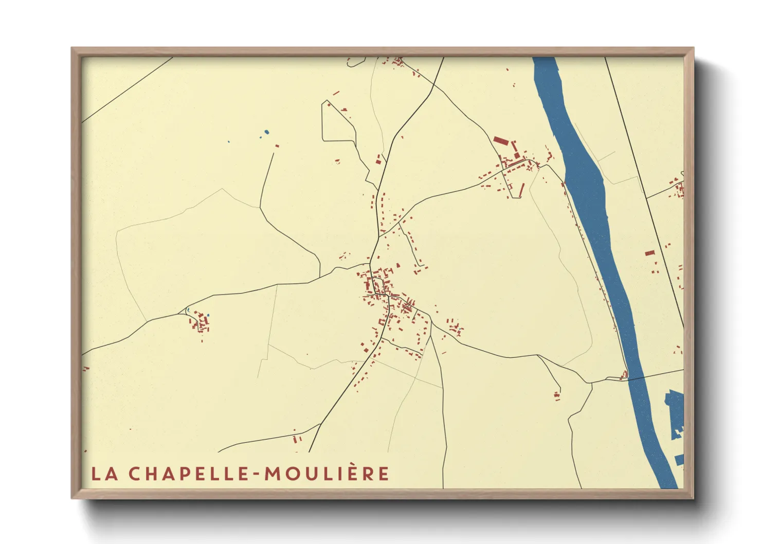 Une affiche de carte sur La Chapelle-Moulière