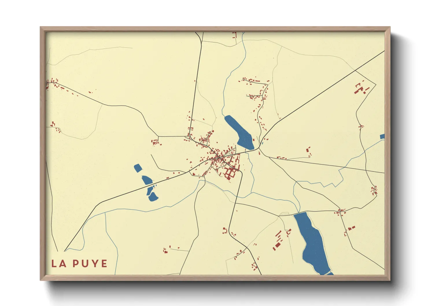 Une affiche de carte sur La Puye