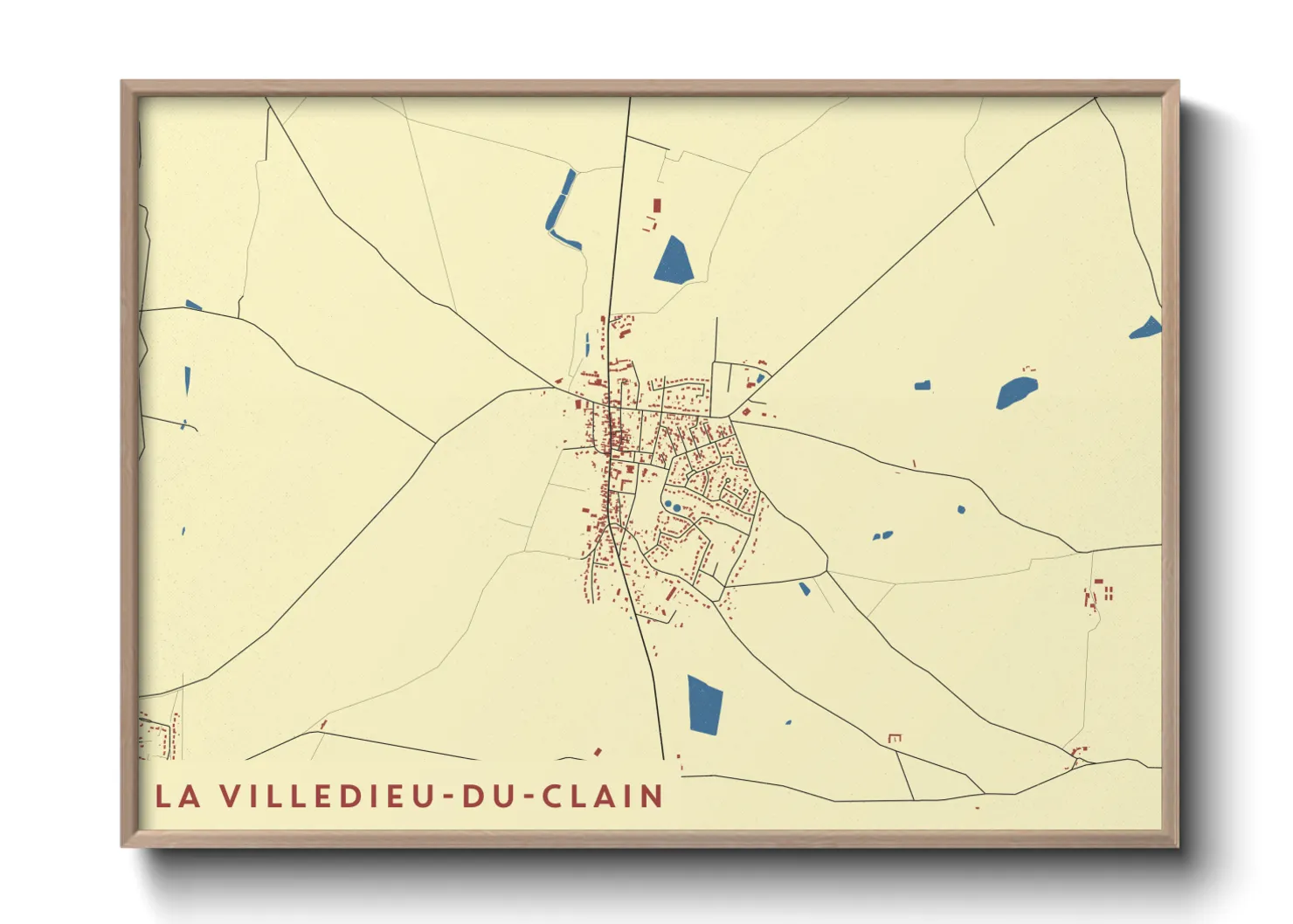 Une affiche de carte sur La Villedieu-du-Clain