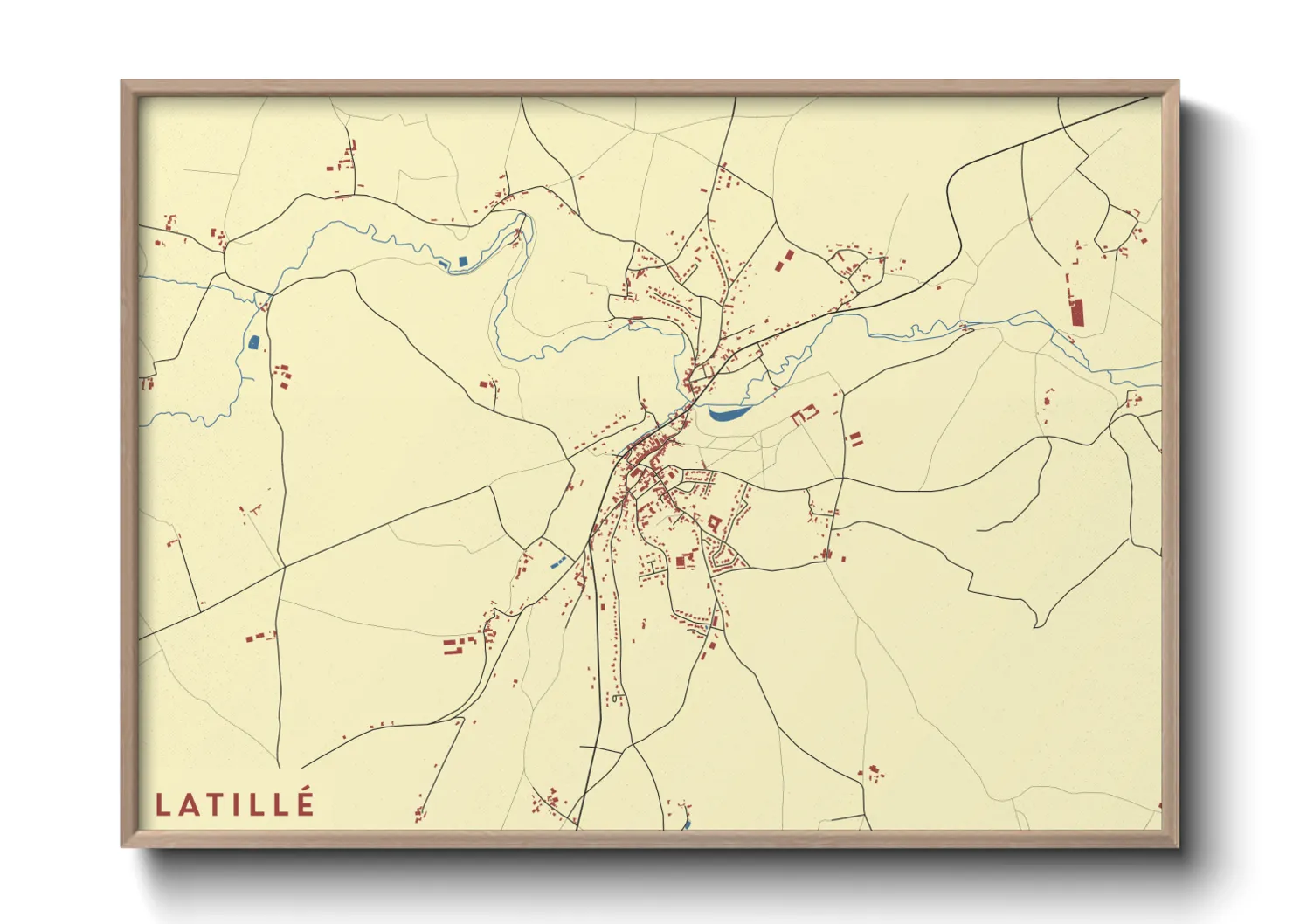 Une affiche de carte sur Latillé