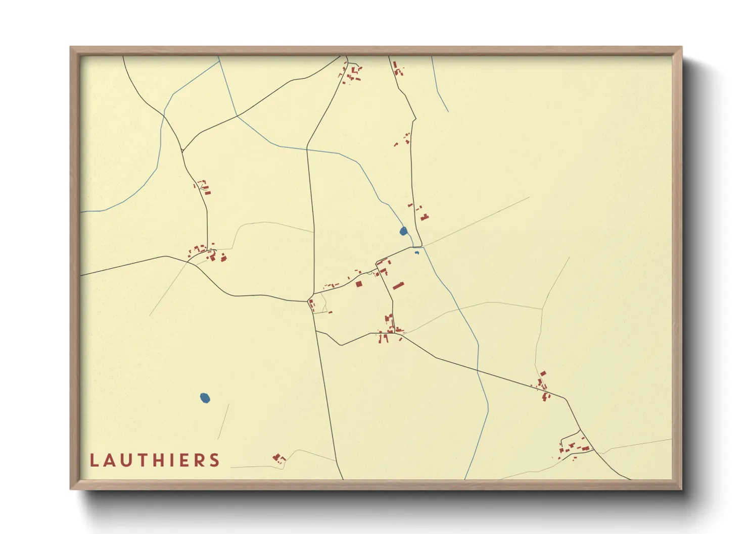 Une affiche de carte sur Lauthiers