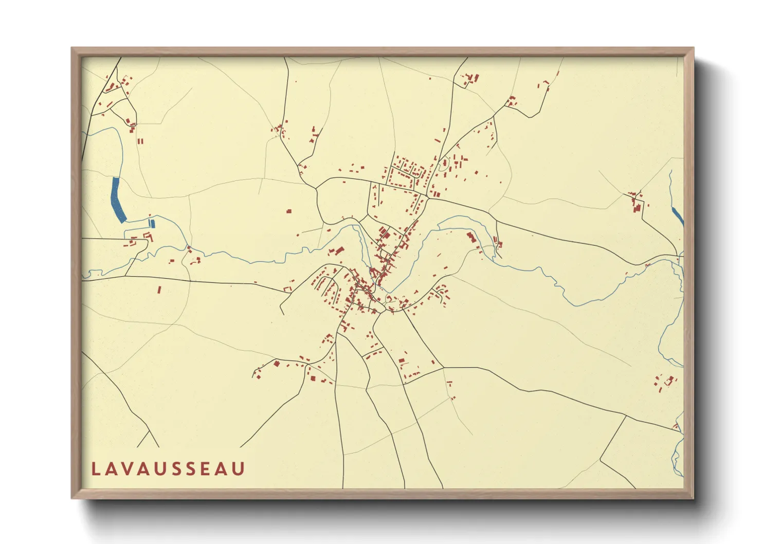 Une affiche de carte sur Lavausseau