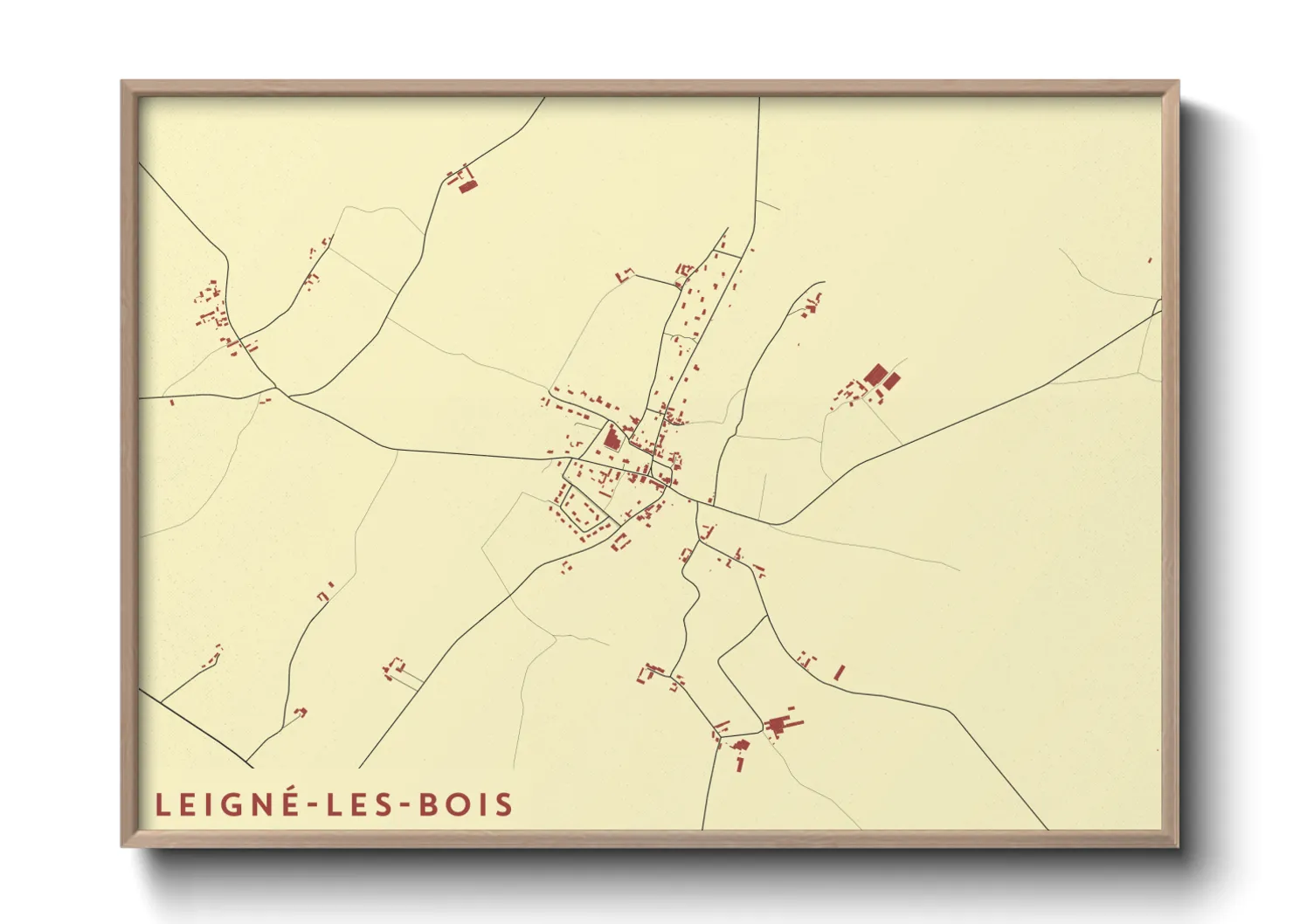 Une affiche de carte sur Leigné-les-Bois