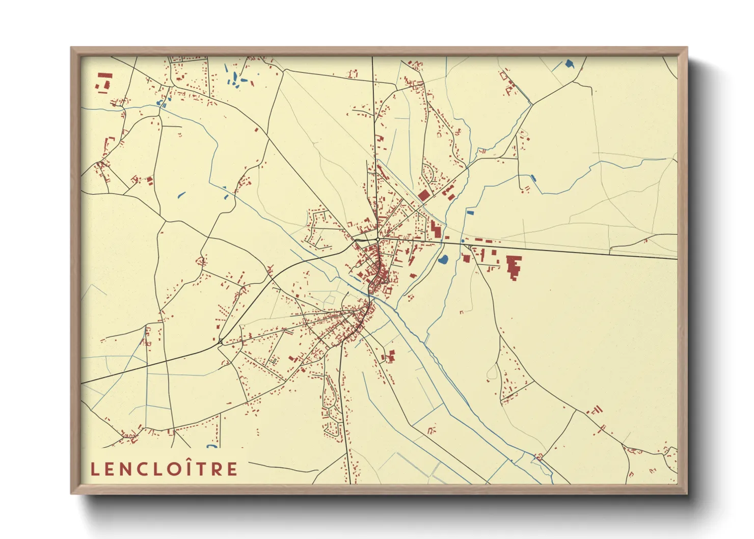 Une affiche de carte sur Lencloître