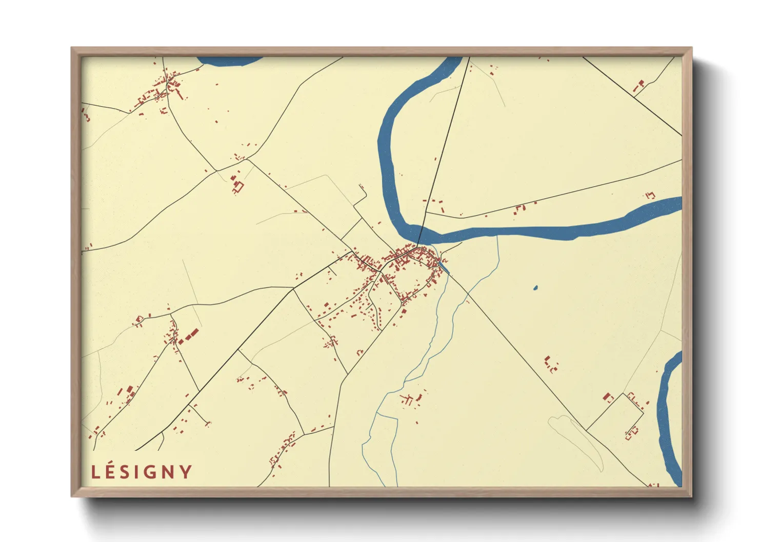 Une affiche de carte sur Lésigny
