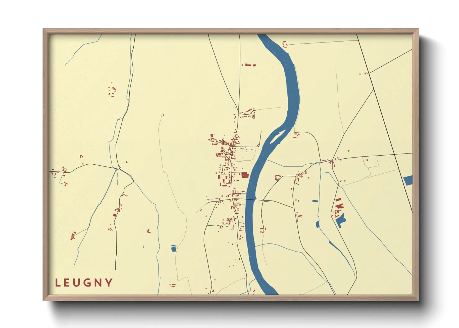 Une affiche de carte sur Leugny