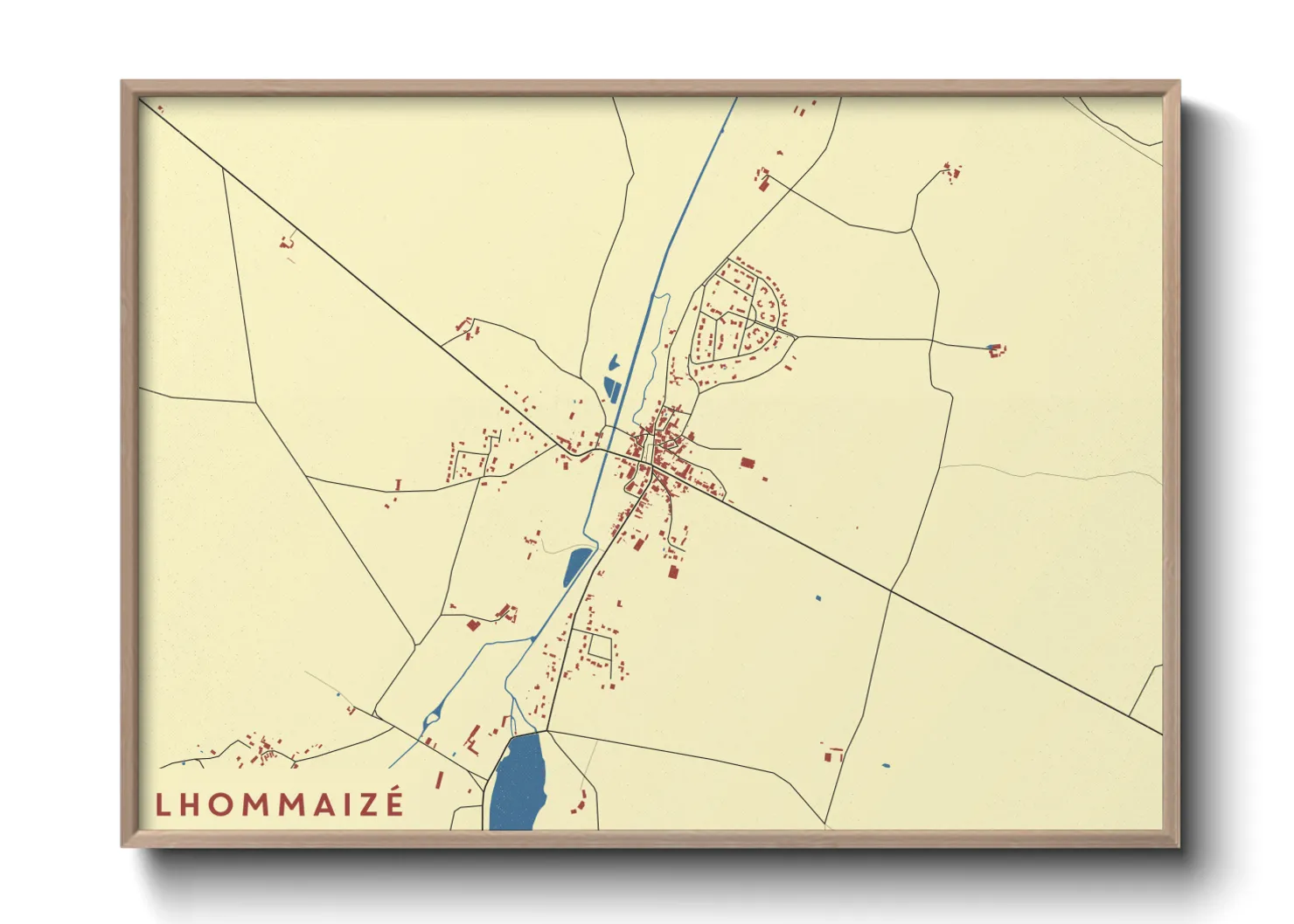 Une affiche de carte sur Lhommaizé