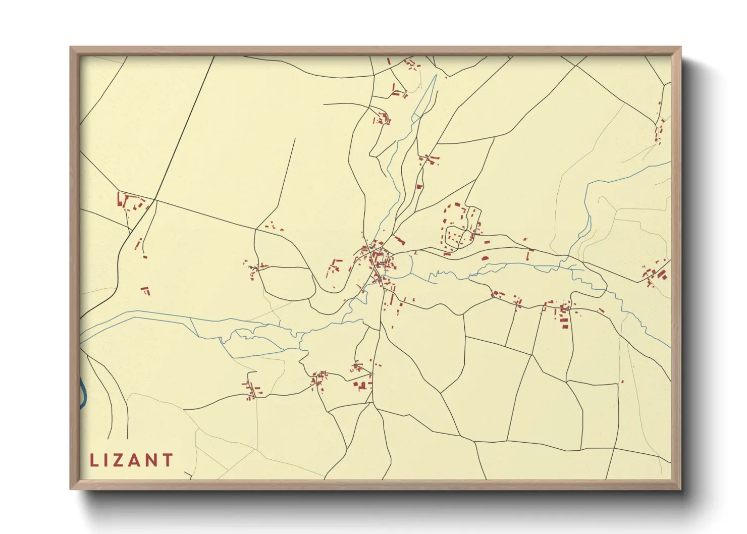 Une affiche de carte sur Lizant