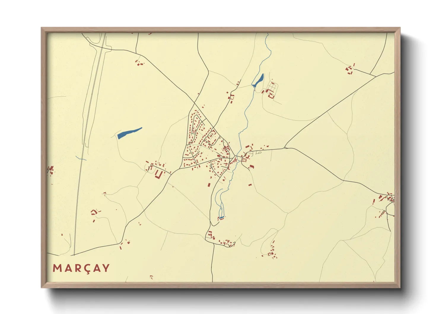 Une affiche de carte sur Marçay