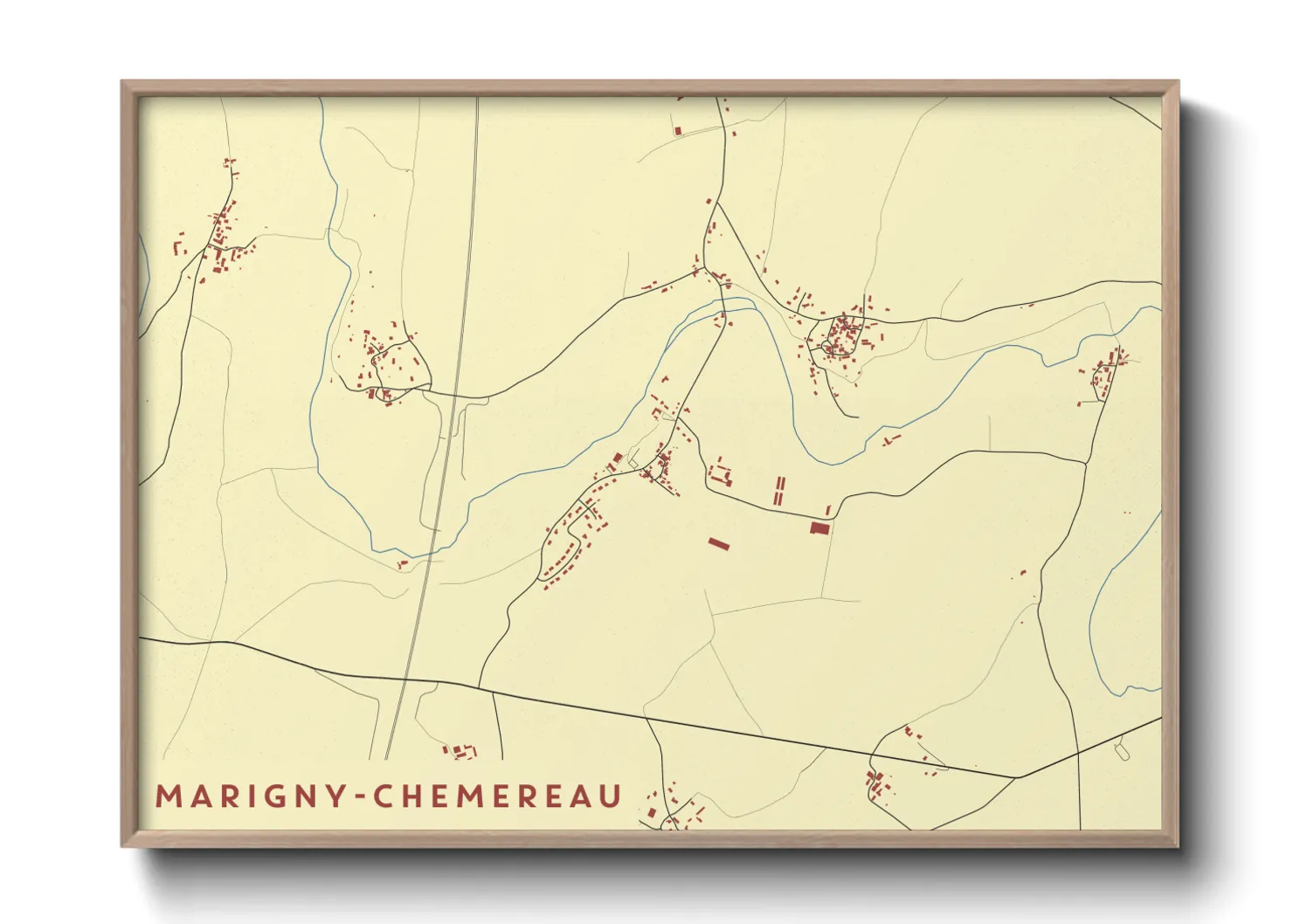 Une affiche de carte sur Marigny-Chemereau