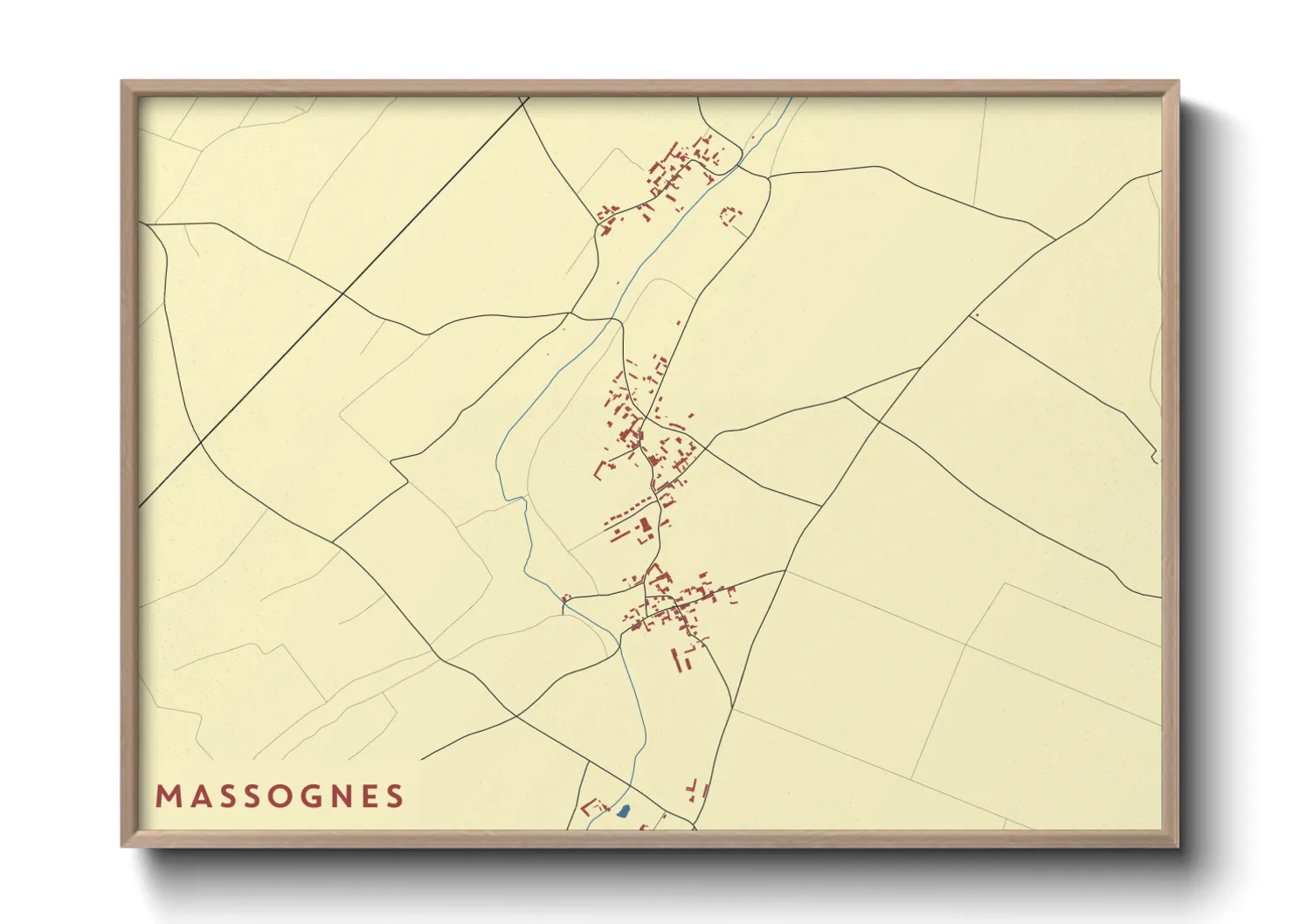 Une affiche de carte sur Massognes