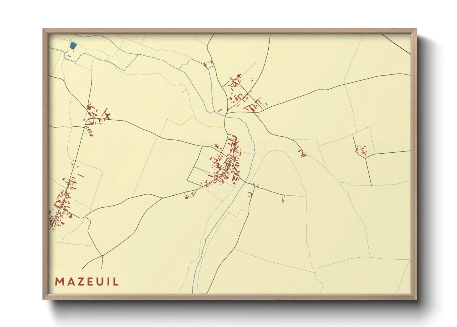 Une affiche de carte sur Mazeuil