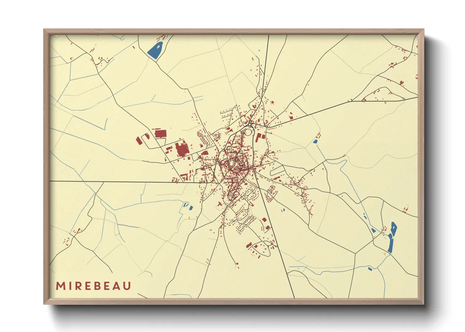 Une affiche de carte sur Mirebeau