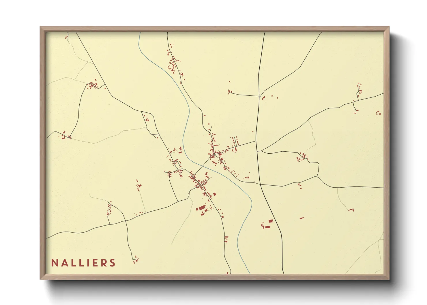 Une affiche de carte sur Nalliers