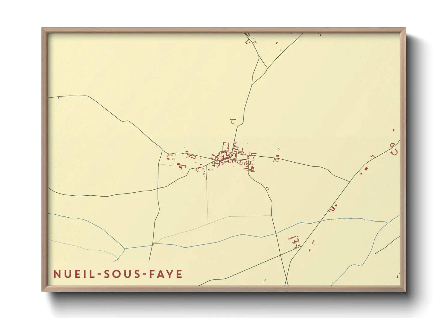 Une affiche de carte sur Nueil-sous-Faye