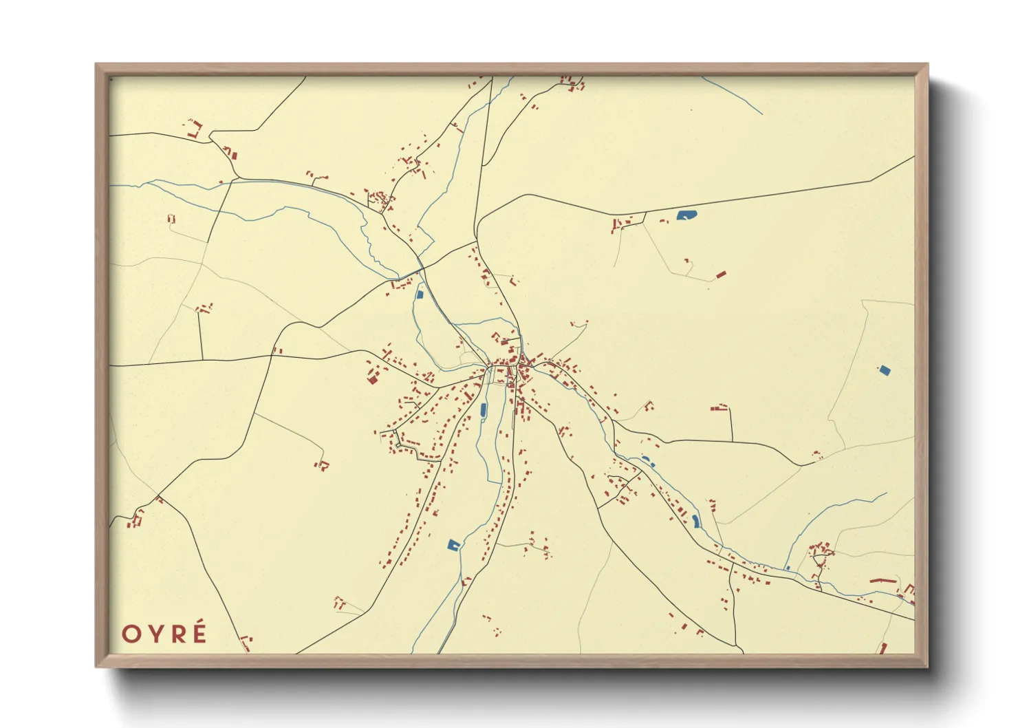 Une affiche de carte sur Oyré