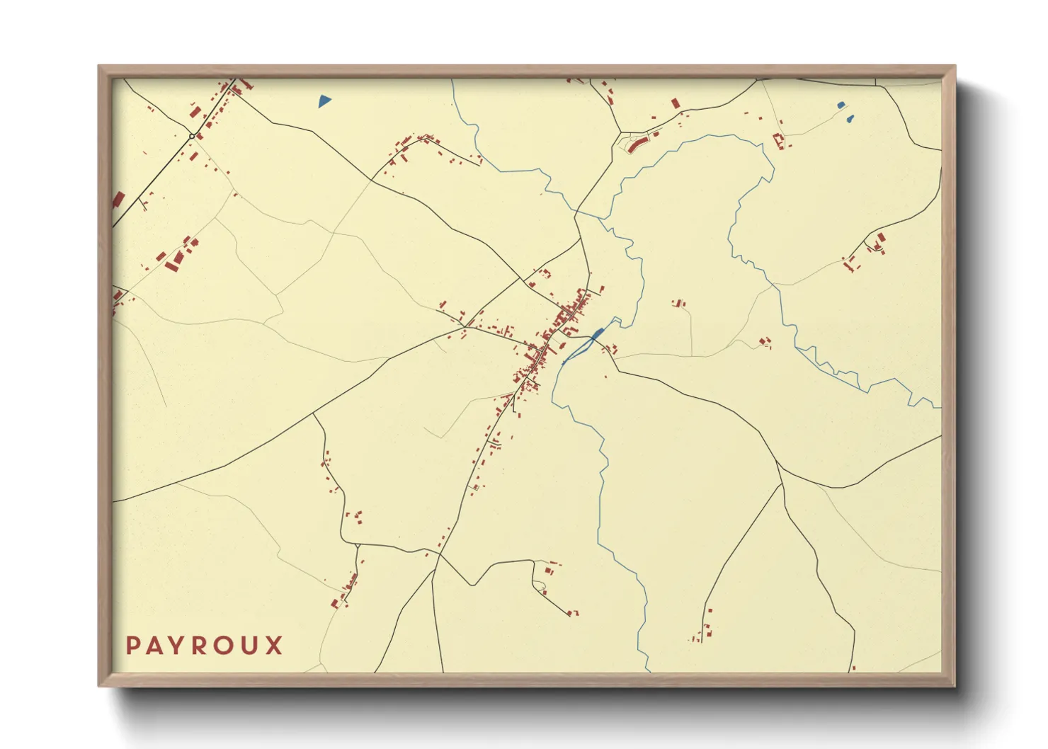Une affiche de carte sur Payroux