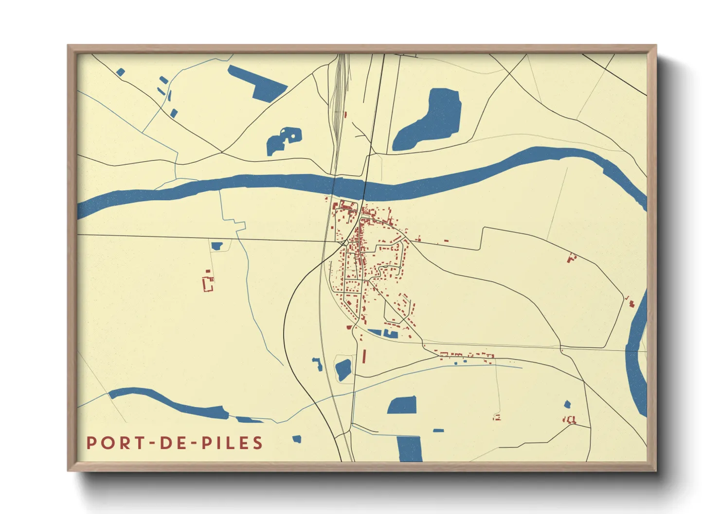 Une affiche de carte sur Port-de-Piles