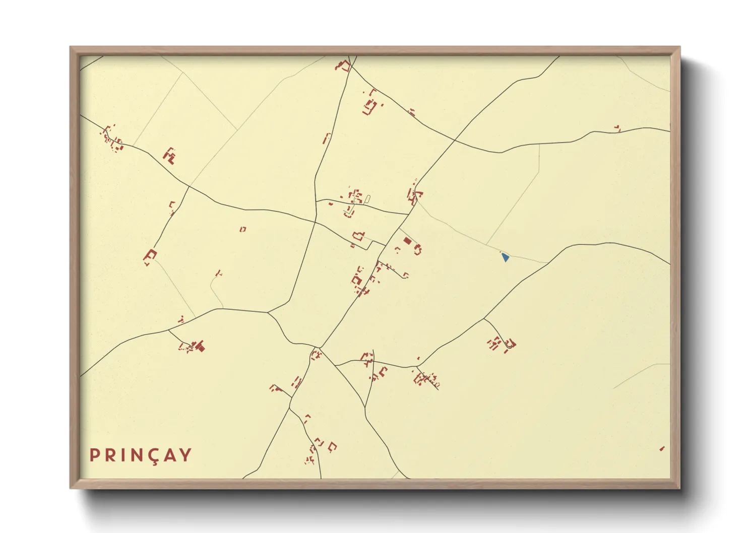 Une affiche de carte sur Prinçay