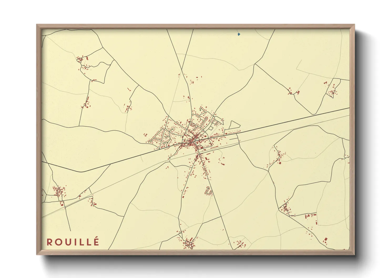 Une affiche de carte sur Rouillé