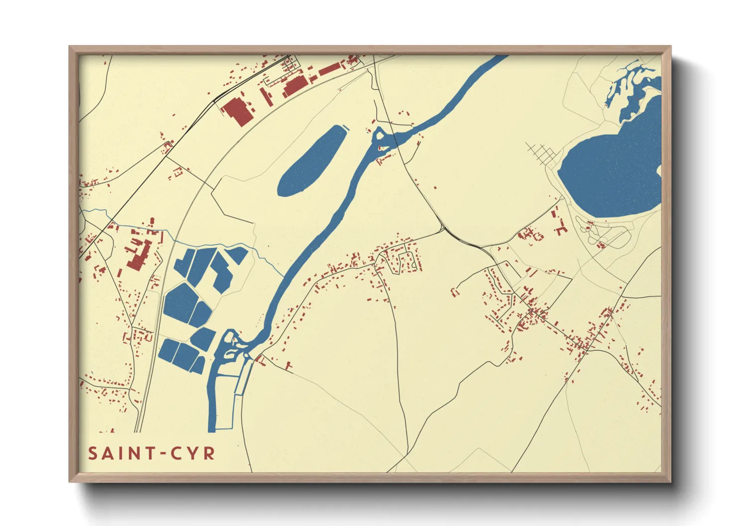 Une affiche de carte sur Saint-Cyr