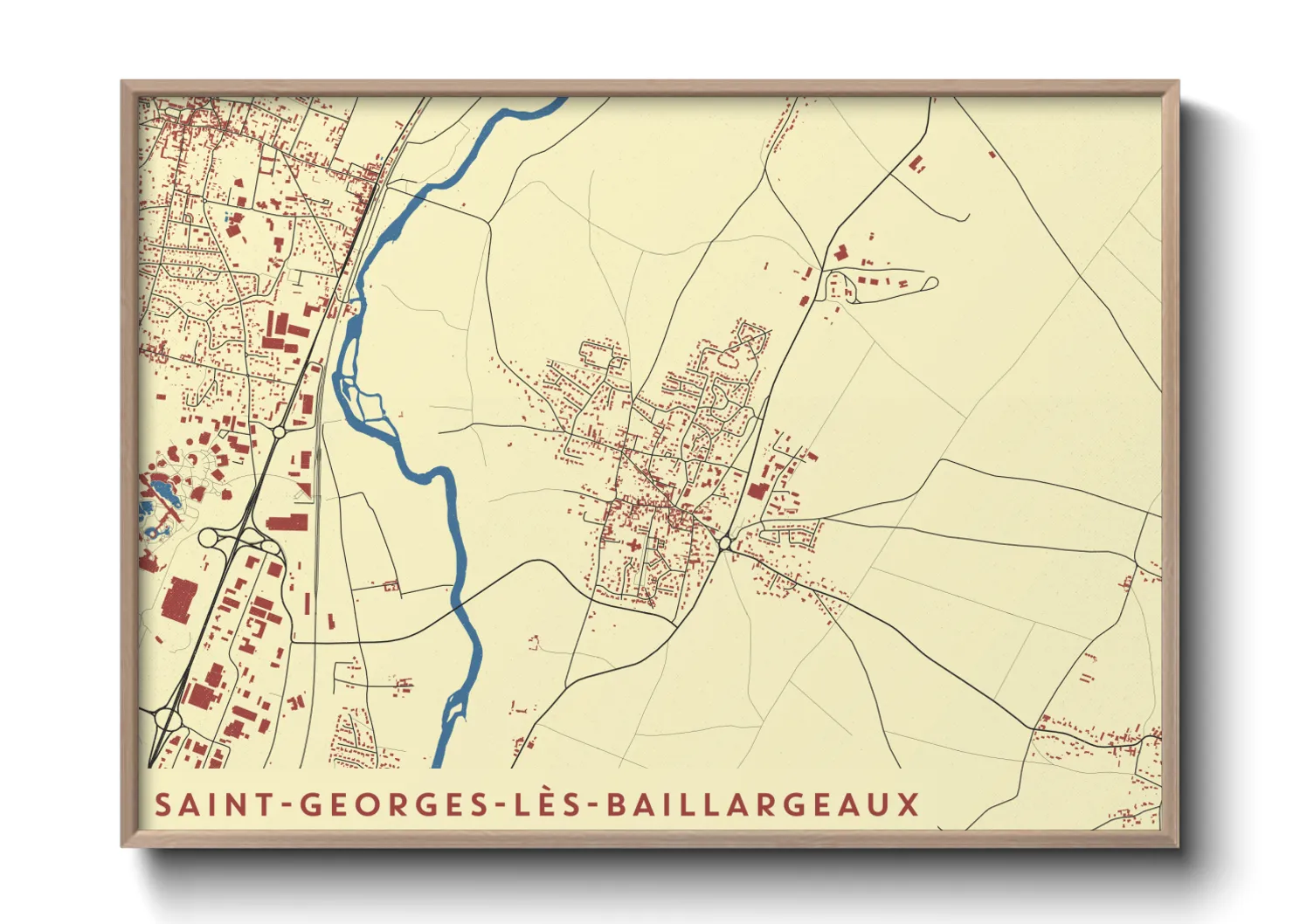 Une affiche de carte sur Saint-Georges-lès-Baillargeaux
