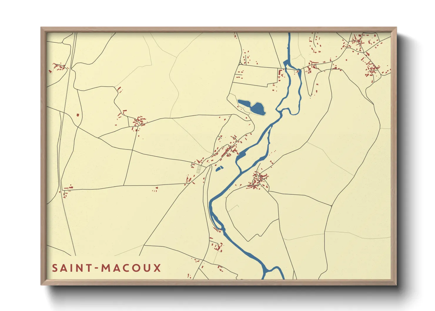 Une affiche de carte sur Saint-Macoux