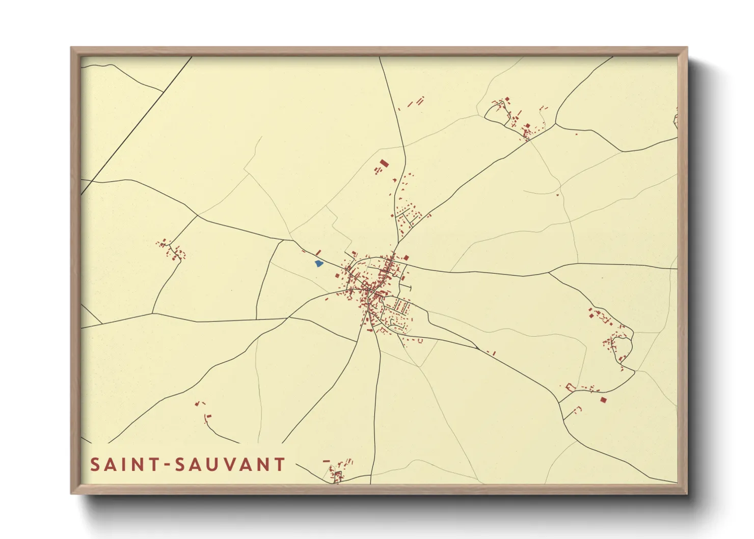 Une affiche de carte sur Saint-Sauvant