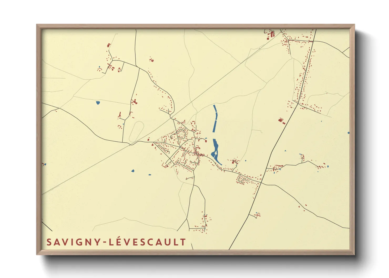 Une affiche de carte sur Savigny-Lévescault