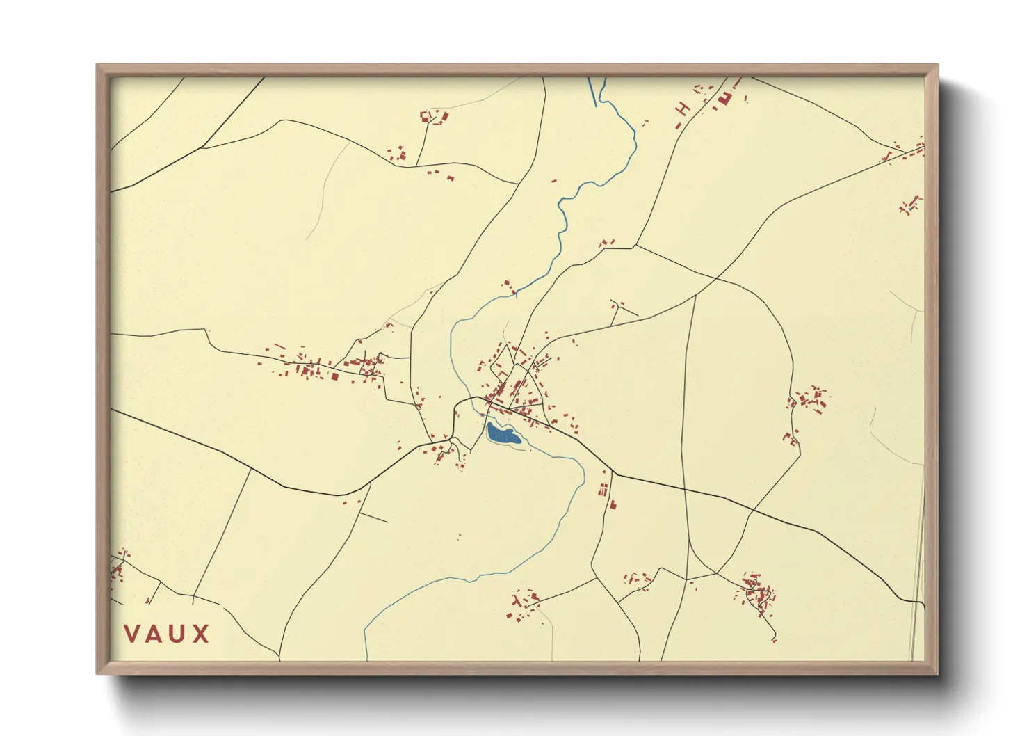 Une affiche de carte sur Vaux