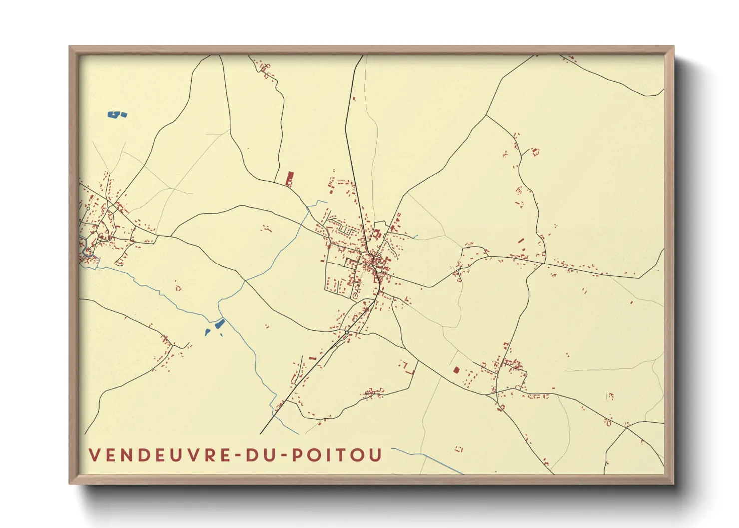 Une affiche de carte sur Vendeuvre-du-Poitou