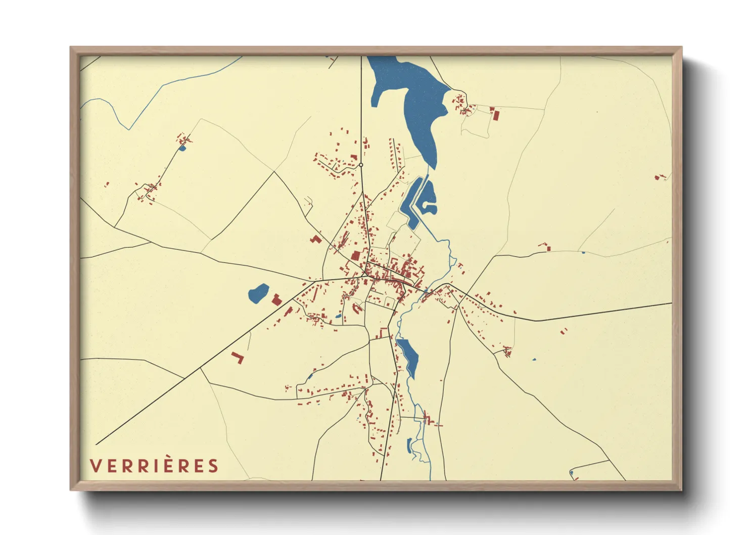 Une affiche de carte sur Verrières