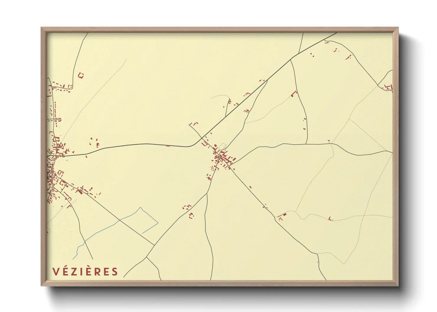 Une affiche de carte sur Vézières