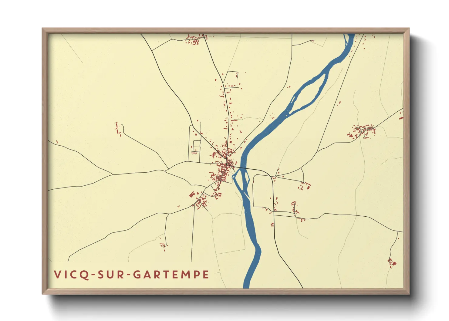 Une affiche de carte sur Vicq-sur-Gartempe