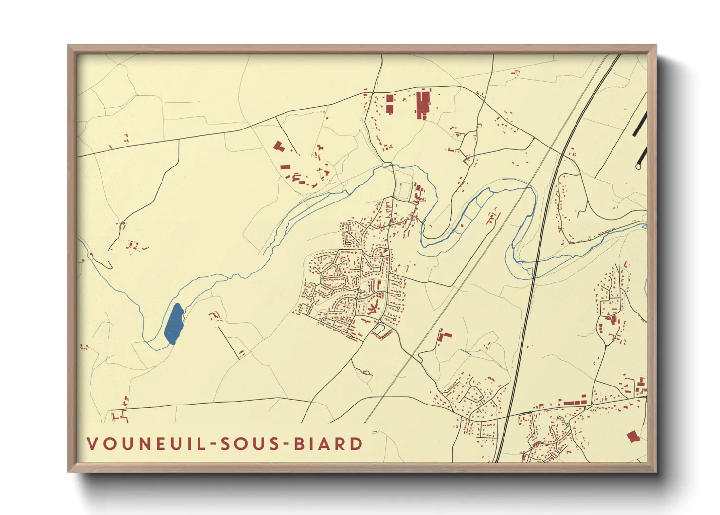 Une affiche de carte sur Vouneuil-sous-Biard