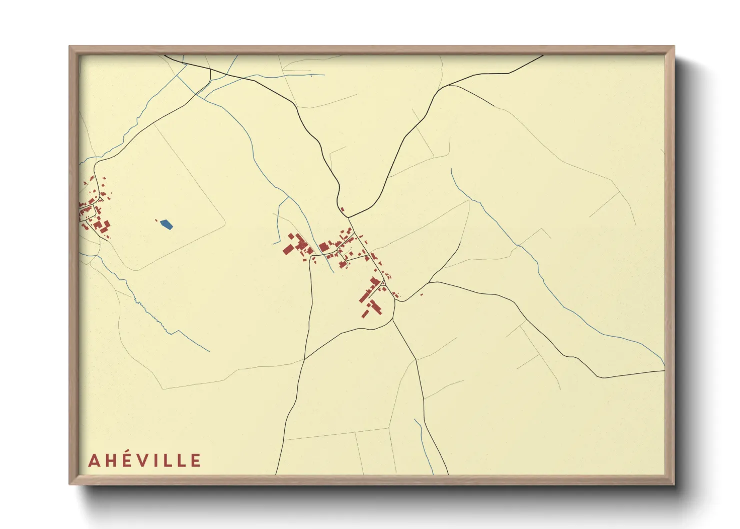 Une affiche de carte sur Ahéville