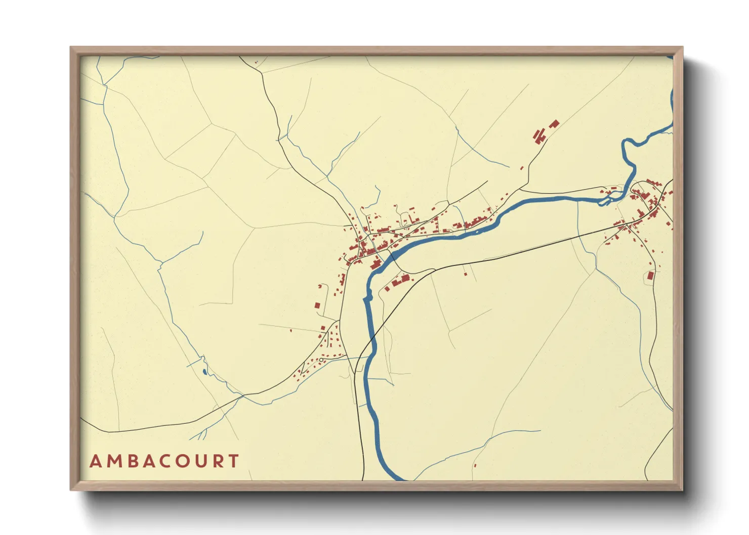 Une affiche de carte sur Ambacourt