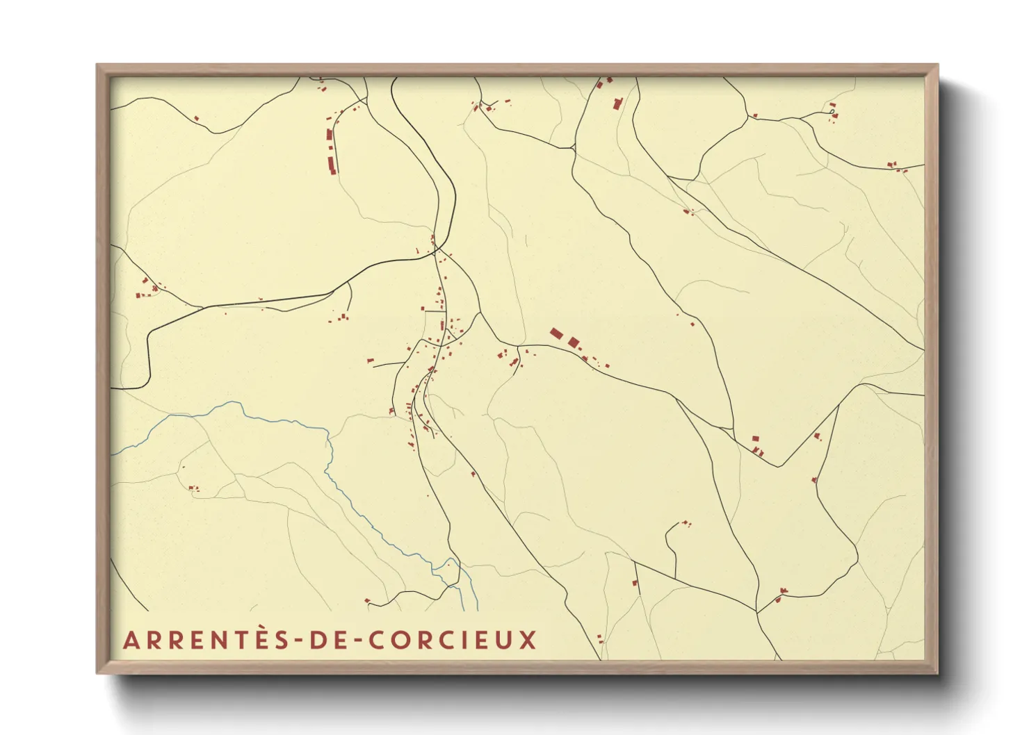 Une affiche de carte sur Arrentès-de-Corcieux