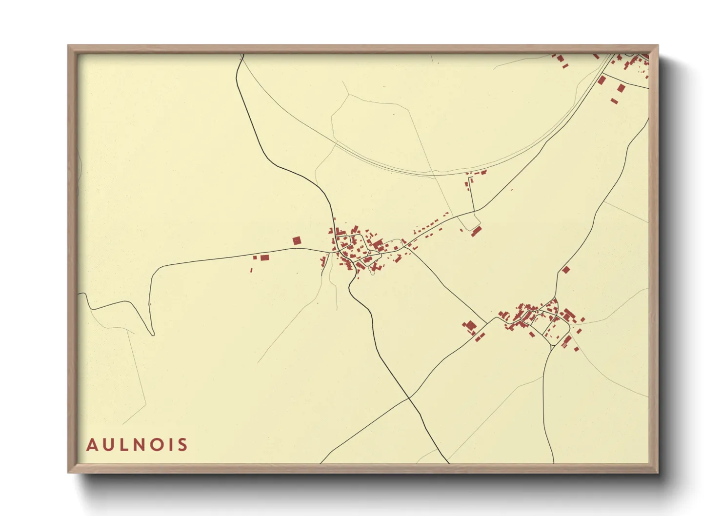 Une affiche de carte sur Aulnois