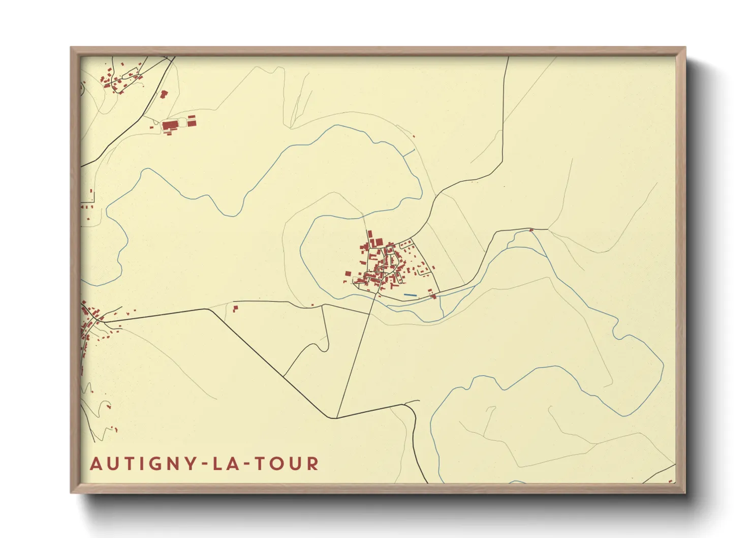 Une affiche de carte sur Autigny-la-Tour