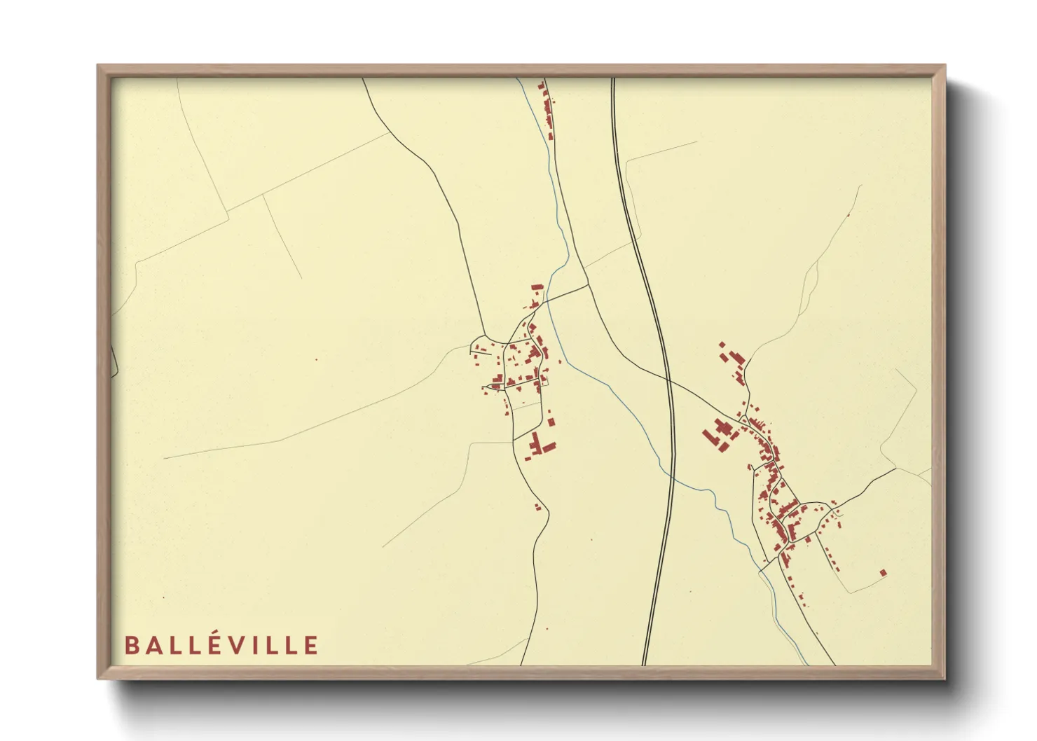 Une affiche de carte sur Balléville