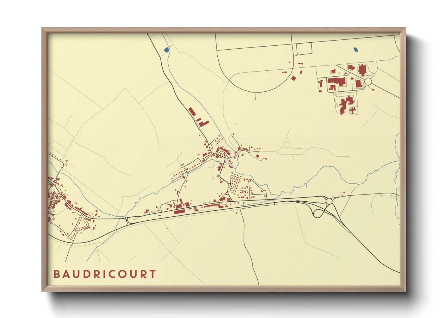 Une affiche de carte sur Baudricourt