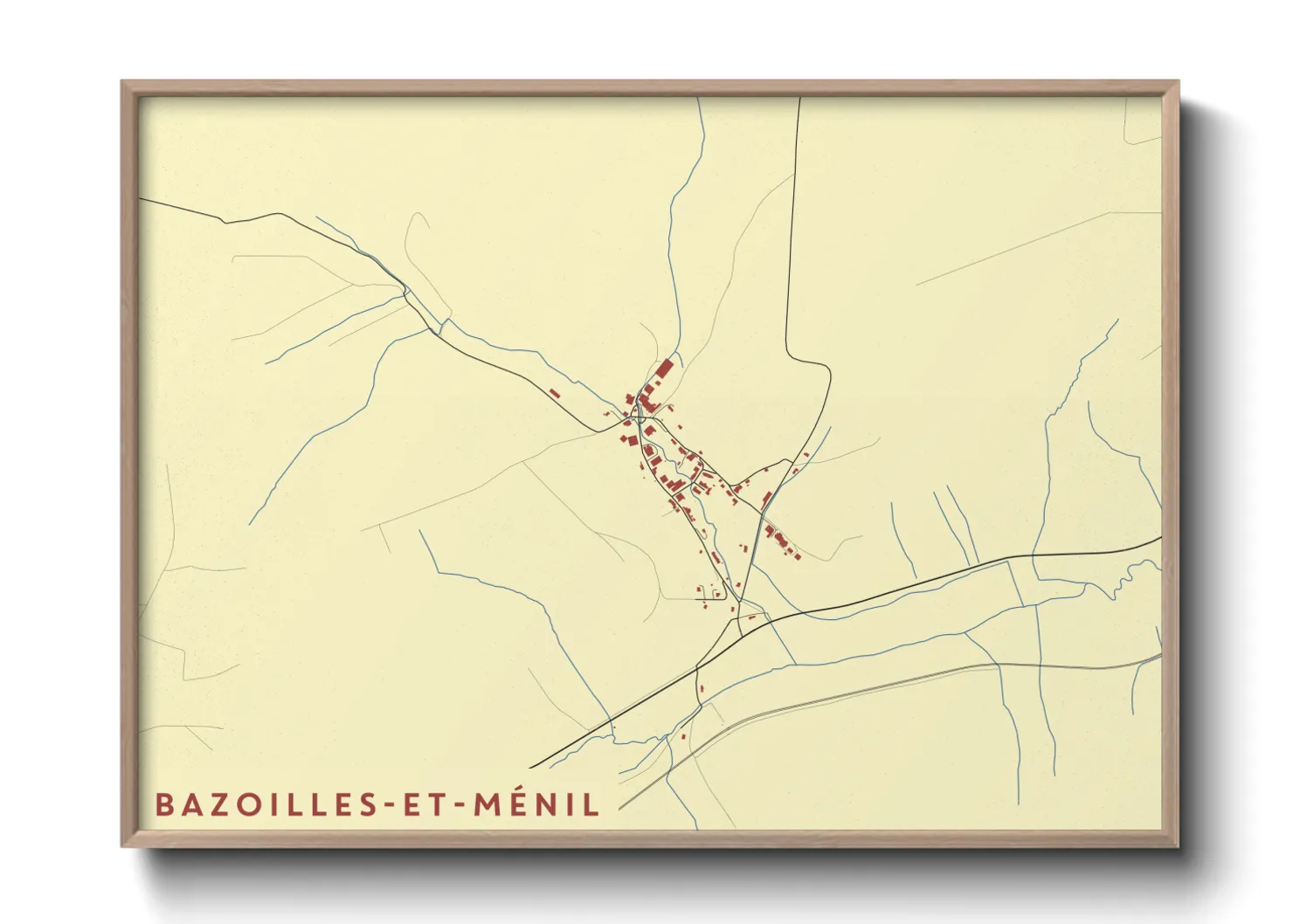Une affiche de carte sur Bazoilles-et-Ménil