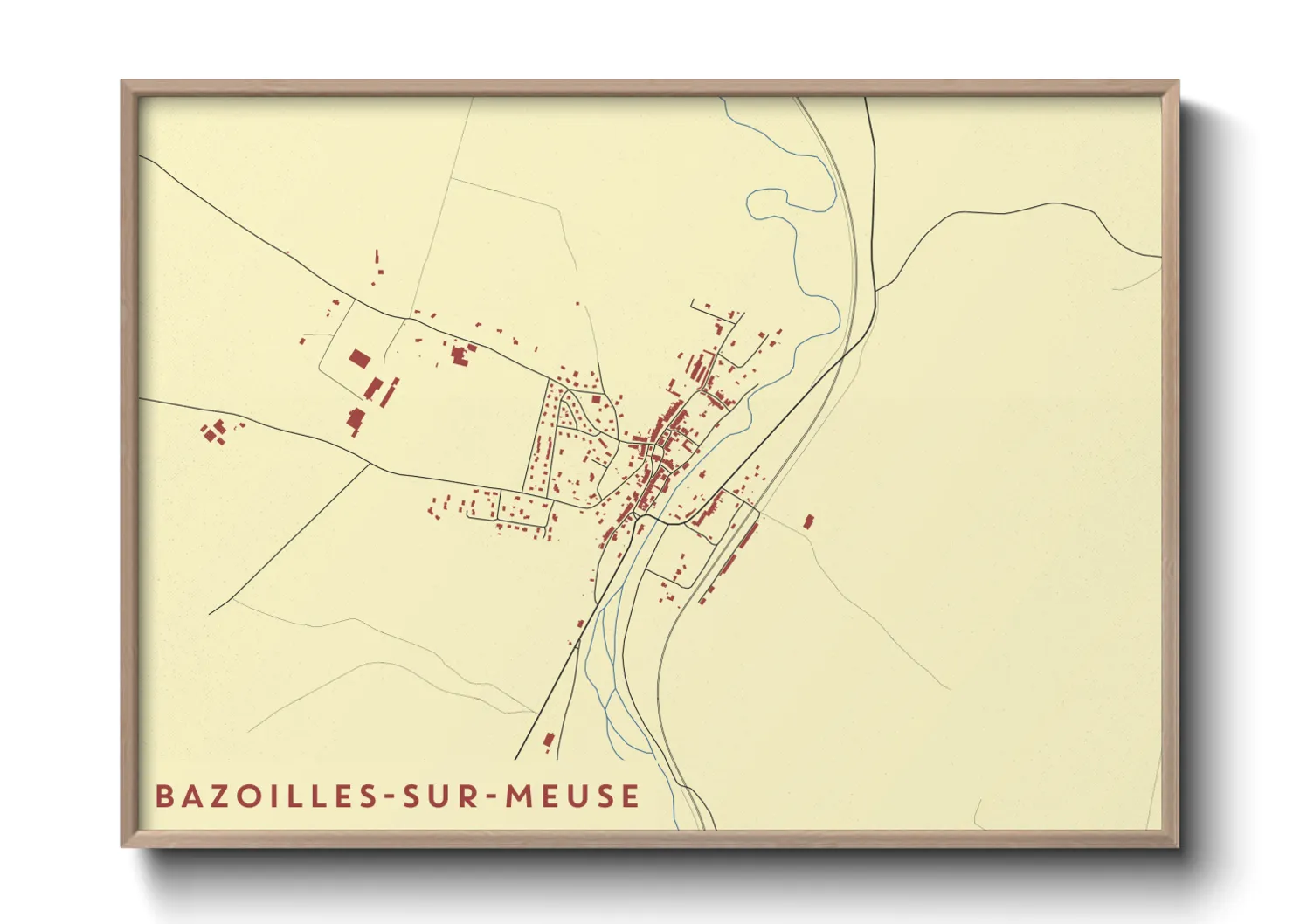 Une affiche de carte sur Bazoilles-sur-Meuse