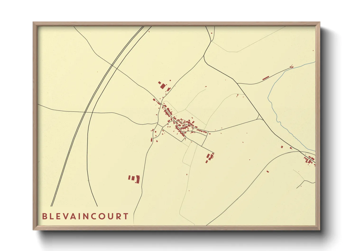 Une affiche de carte sur Blevaincourt