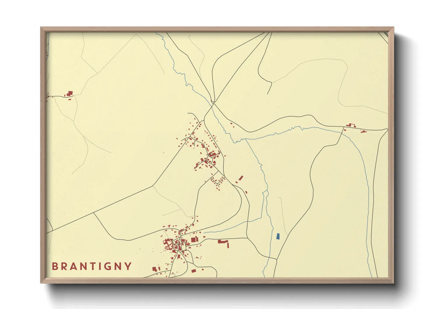 Une affiche de carte sur Brantigny