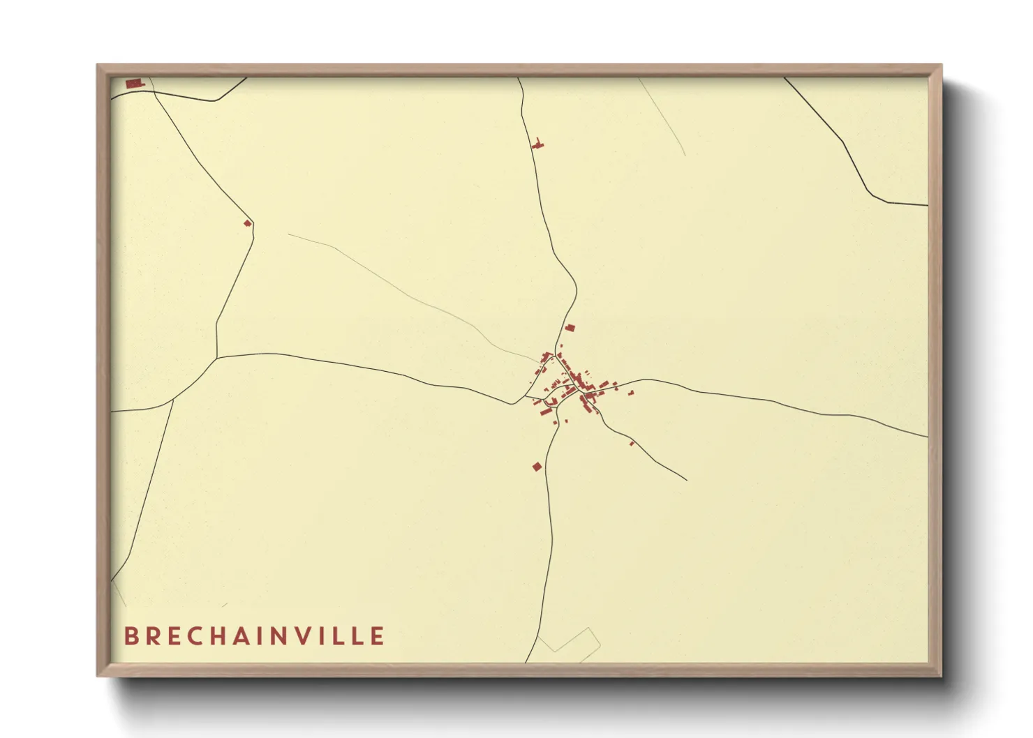 Une affiche de carte sur Brechainville