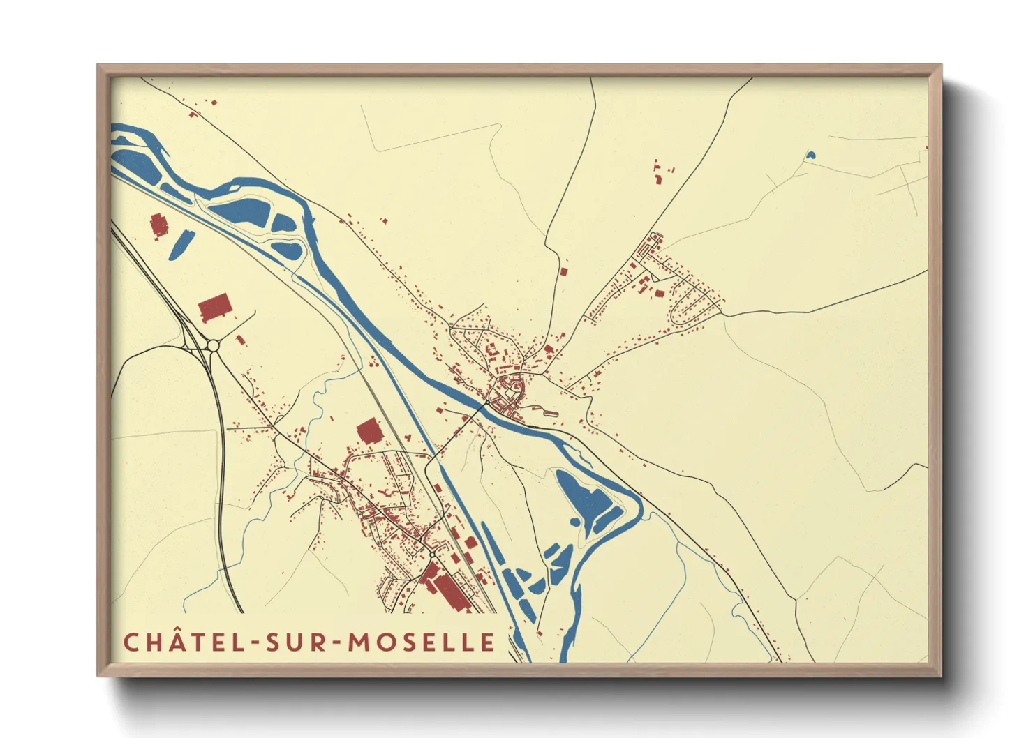 Une affiche de carte sur Châtel-sur-Moselle