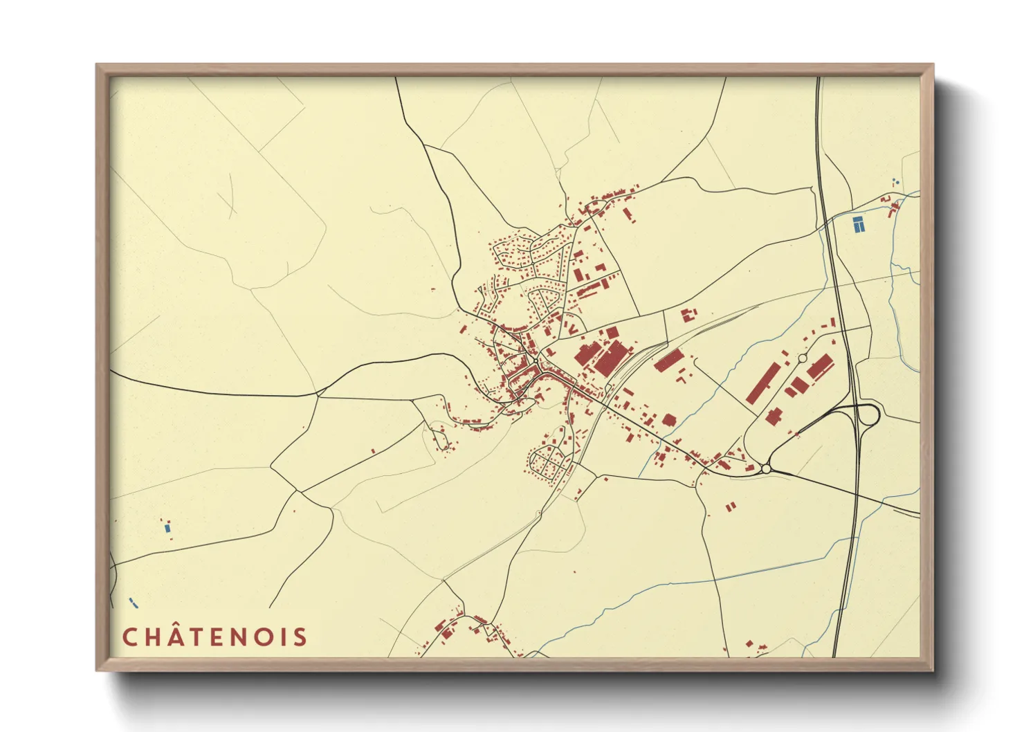 Une affiche de carte sur Châtenois